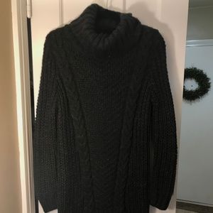 Dark Grey Turtle Neck Sweater Dress
